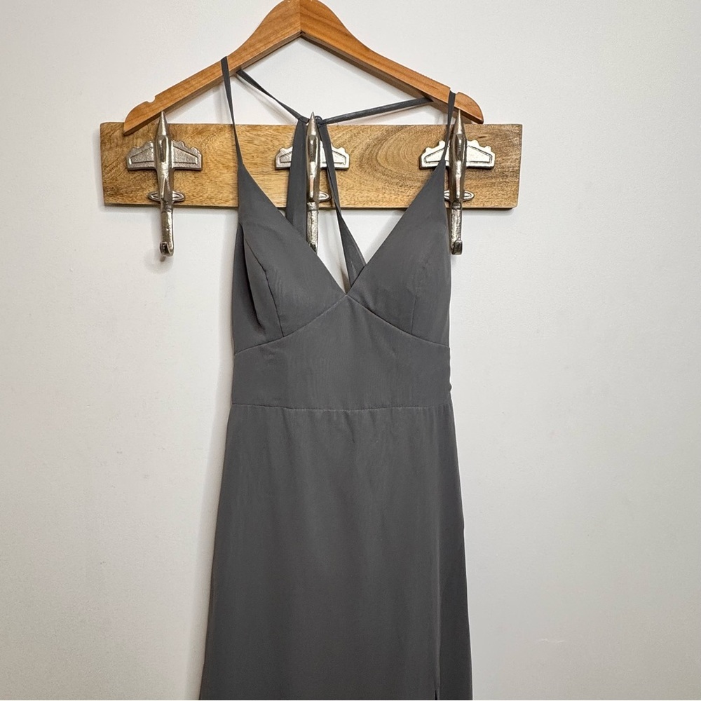Azazie Becca Steel Gray Dress - Picture 7 of 8